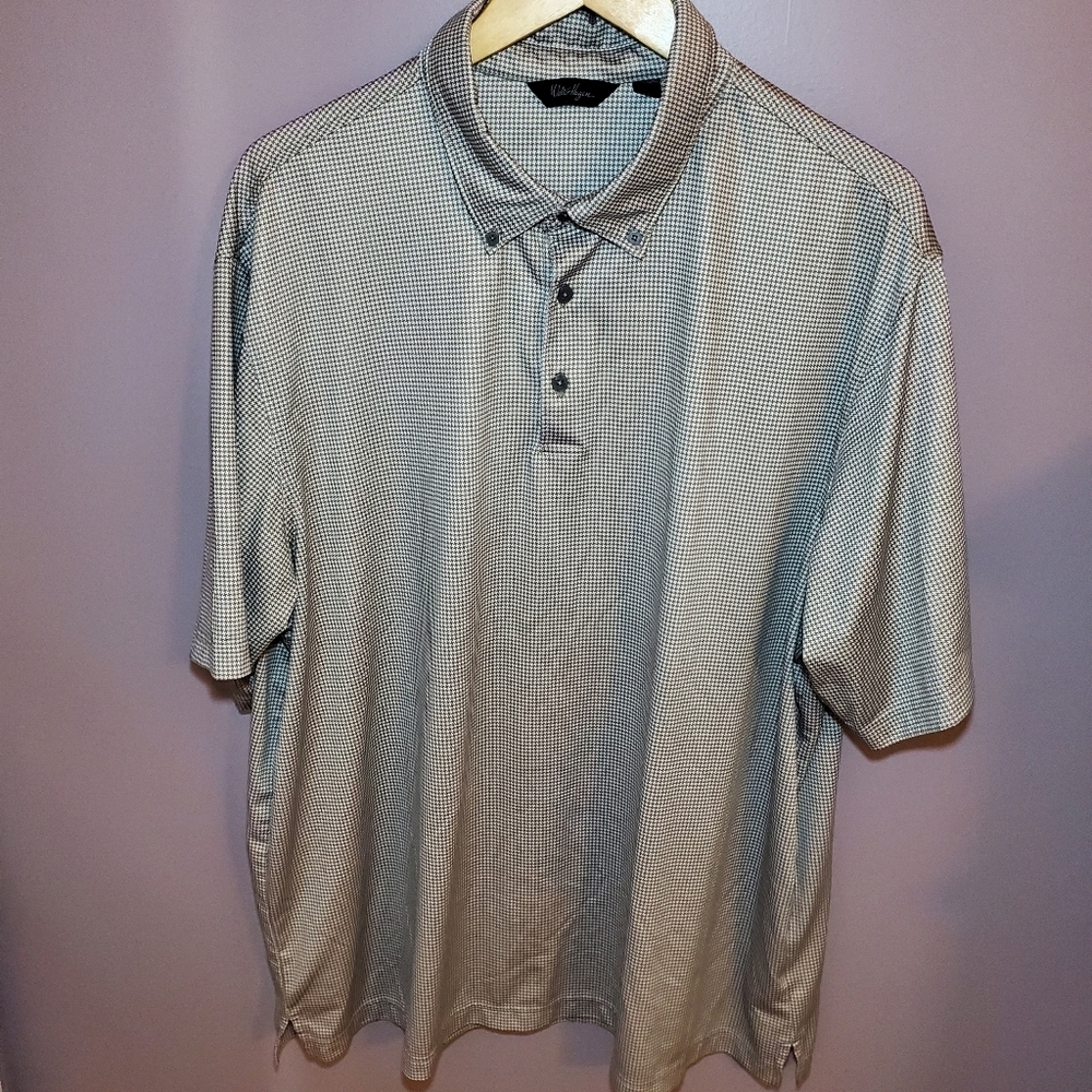 WALTER Hagen Checkered Grey Golf Polo XXL